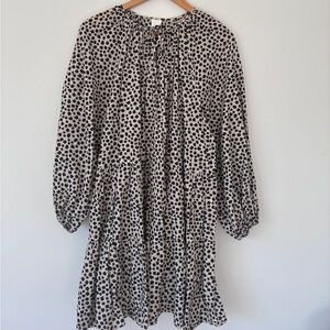 H&M Floral Print Blouse in Black and Cream